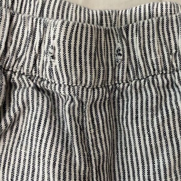 Talbots Striped Linen Pullon Shorts Small Black White MISSING DRAWSTRING - Picture 3 of 7